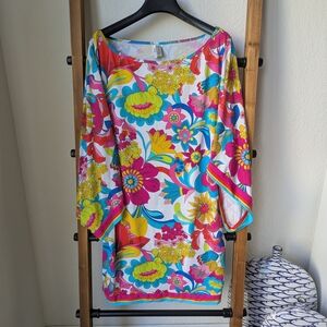 Trina Turk Vibrant Floral Long Sleeve Dress